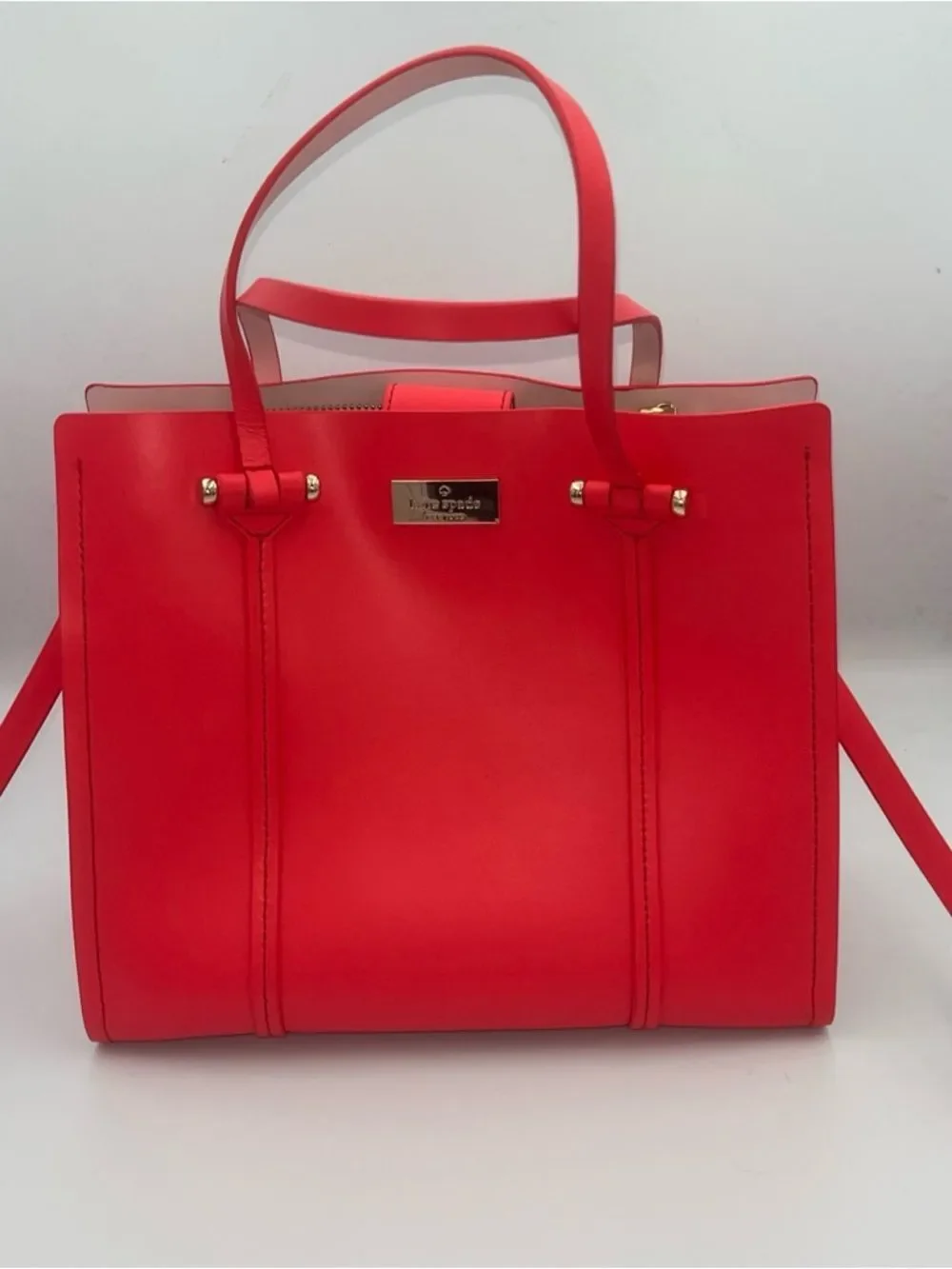 Kate Spade New York Abour Hill Small Elodie Leather Tote Bag in Pink Coral Lux